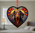 Dachshund Dapple Stained Glass Effect Heart Suncatcher